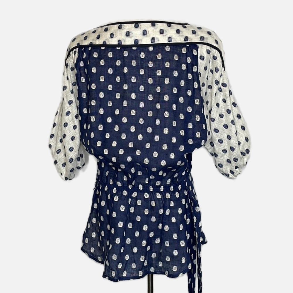 Anthropologie Eva Franco Polka Dot Linen Top (2) - Picture 9 of 13